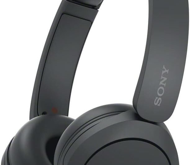 Sony WH-CH520 Wireless On-Ear Bluetooth Headphones with Microphone, Black | Comfortable Lightweight Design, Up to 50 Hrs Battery with Quick Charging, Multipoint Connection, Clear Calls, Swivel design